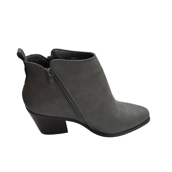 Gray Ankle Boots with Zipper Detail - Picture 6 of 8